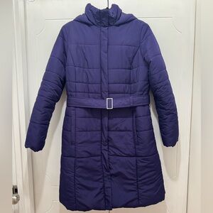 Purple Puffer Hooded Coat